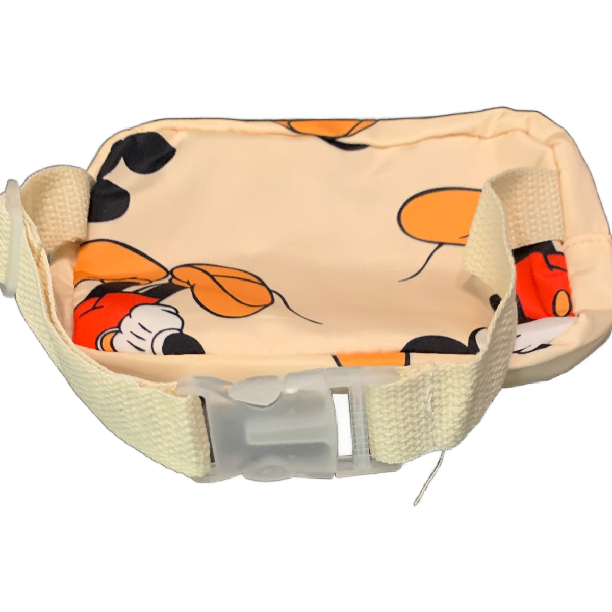 Disney Mickey Mouse Small Backpack Detachable Pouch Neutral Apricot Beige New