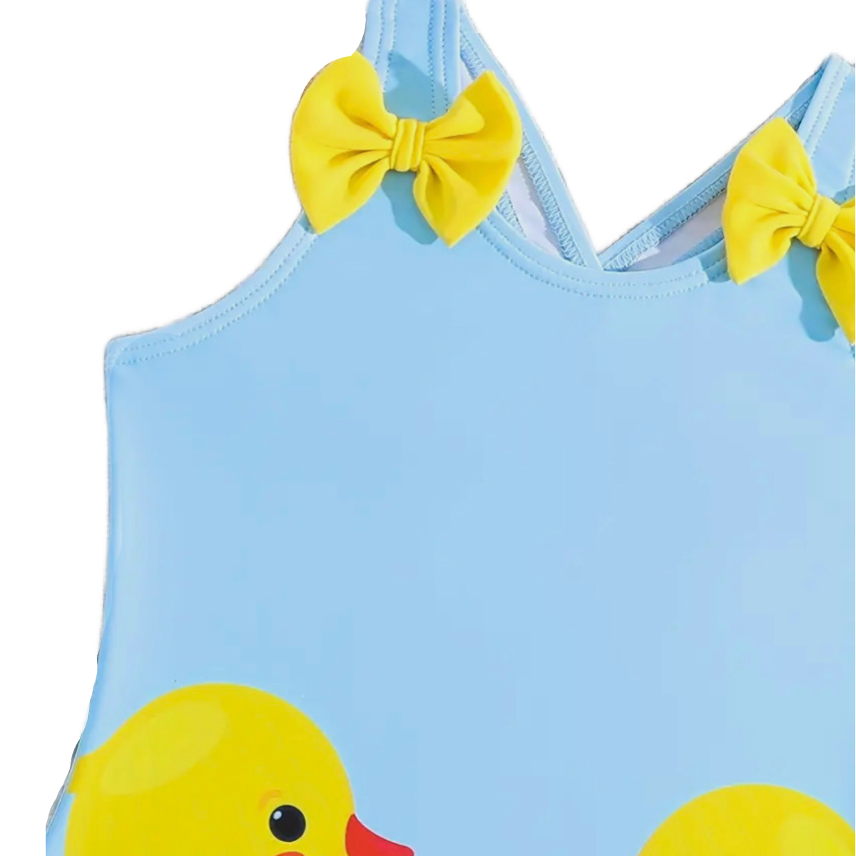 Rubber Duck 1pc Swimwear Bowknot Ruffled Bathing Swimsuit Criss-Cross Back New
