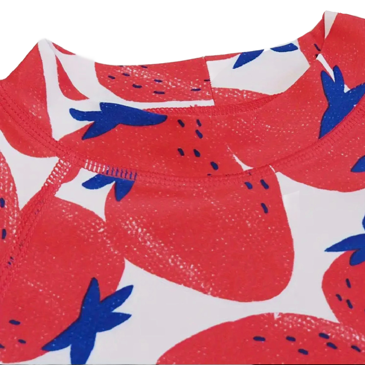 Strawberry Short Sleeve Top & Swim Trunks Swimwear 2pc Set Girls Swimsuit New