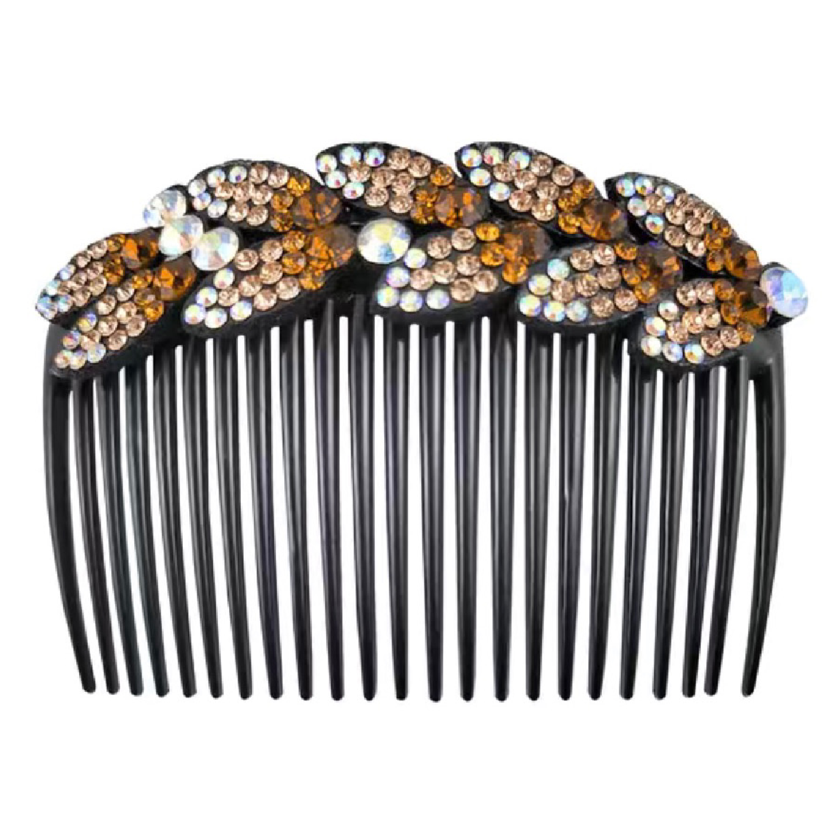 Rhinestone Flower Leaf Hair Side Comb Barrette Elegant Sparkling Accessories NEW