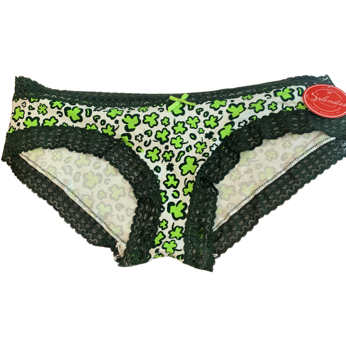 Splendies Three Leaf Kelly Clover Cheeky Panties 4x Cotton Lot of 3 New Pairs