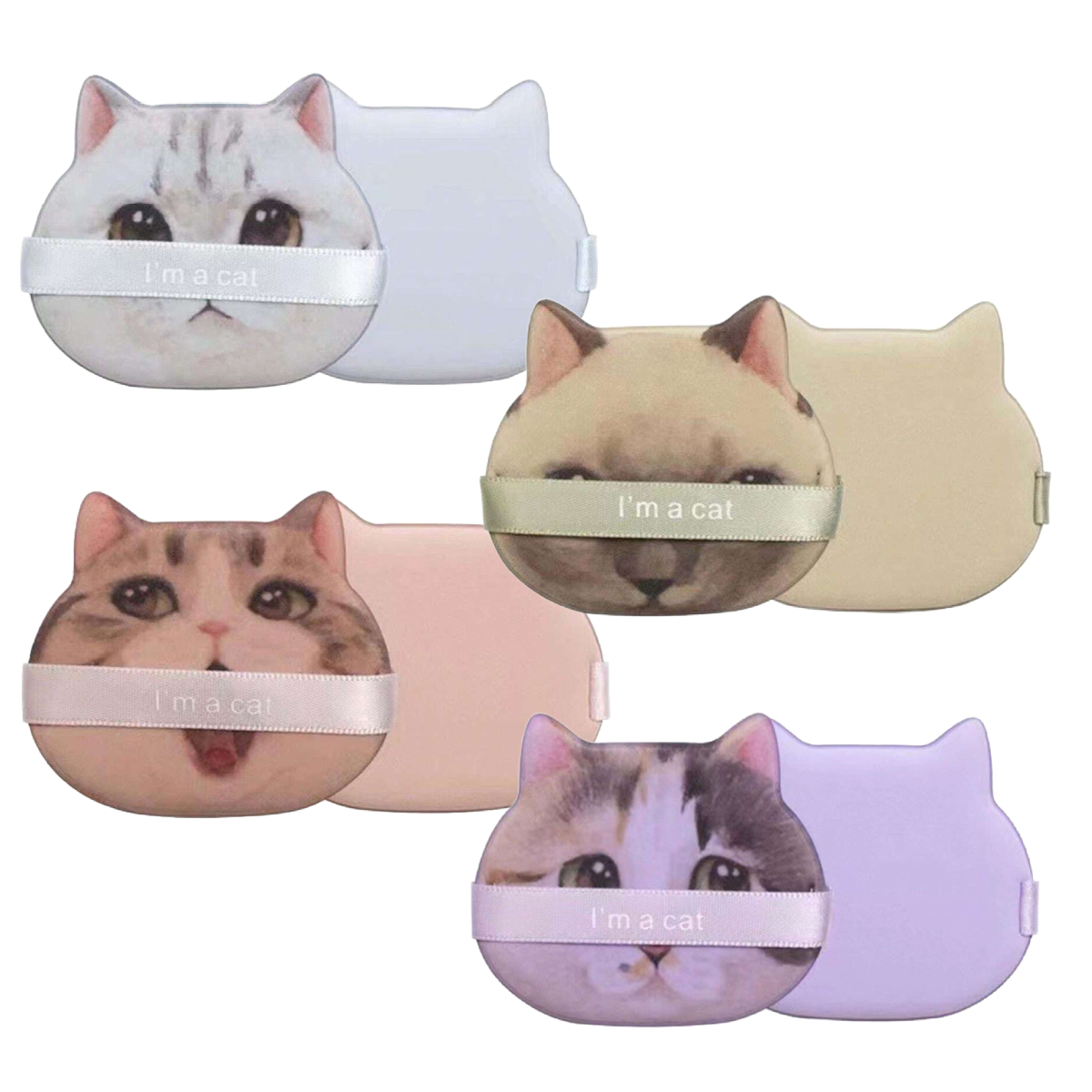 4pc Cat Head Soft Cushion Makeup Powder Puff Dry/Wet Dual-Use New Lot