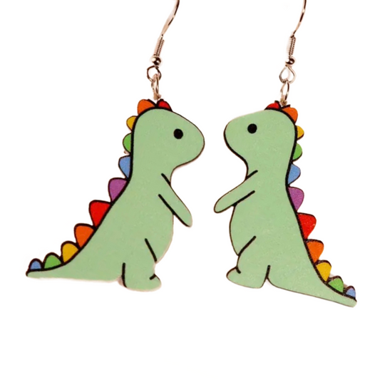 Cartoon Dinosaur Dino Earrings Dangle Casual Lightweight Acrylic Comfortable New