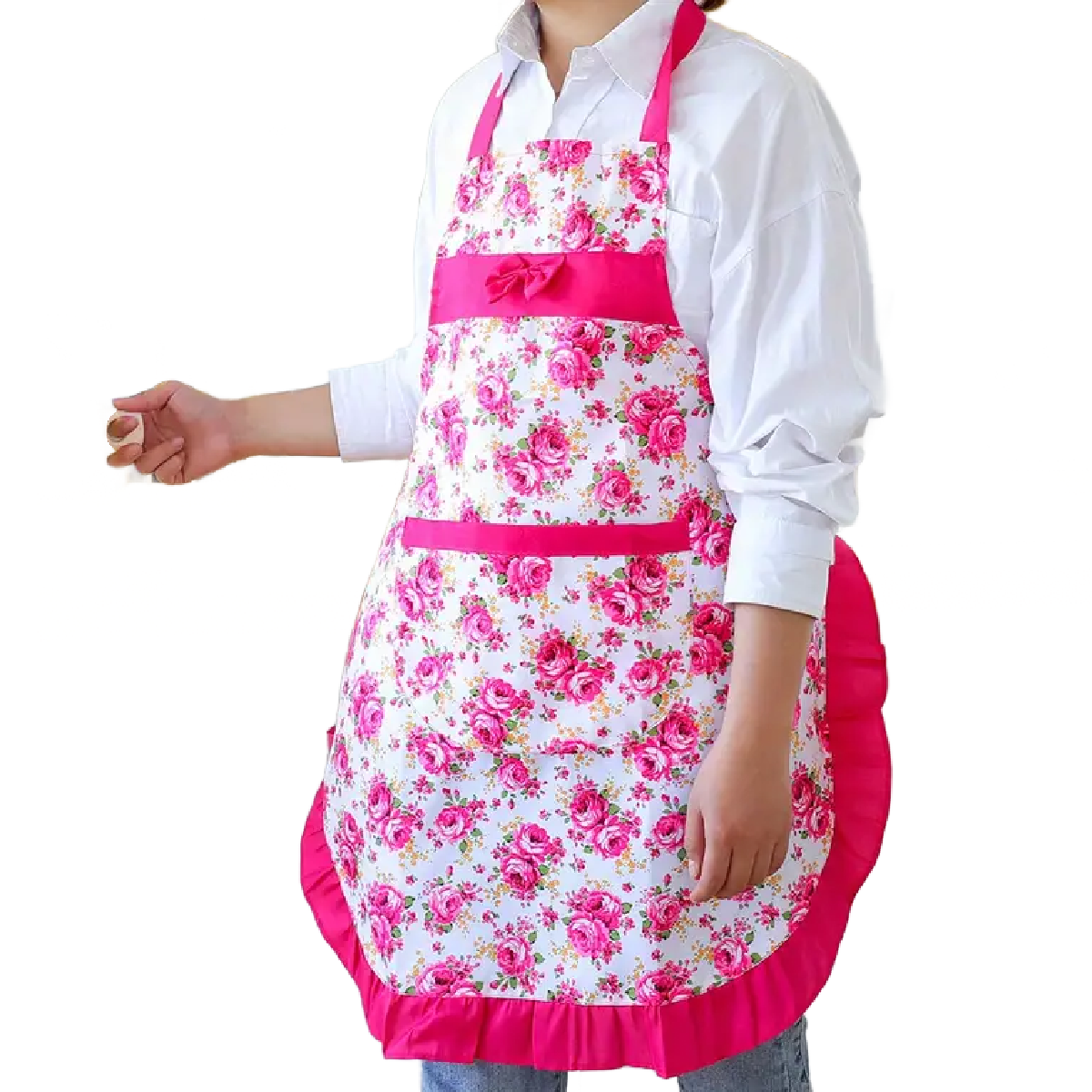 Floral Apron Kitchen Adjustable Pocket BBQ Baking Crafting Gardening NEW