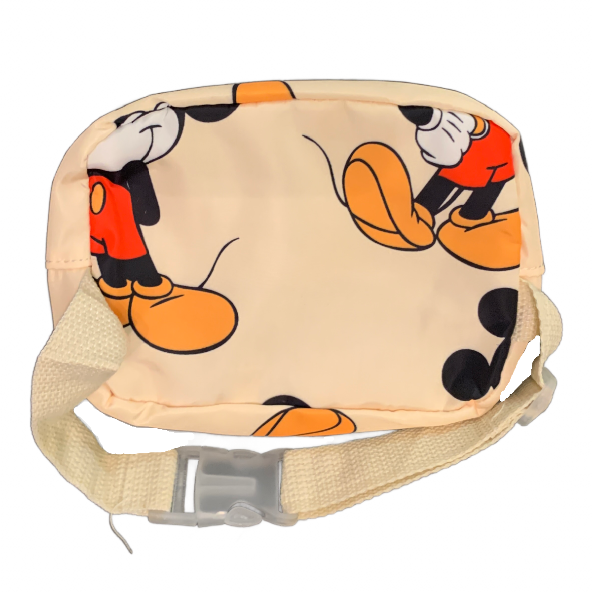 Disney Mickey Mouse Small Backpack Detachable Pouch Neutral Apricot Beige New