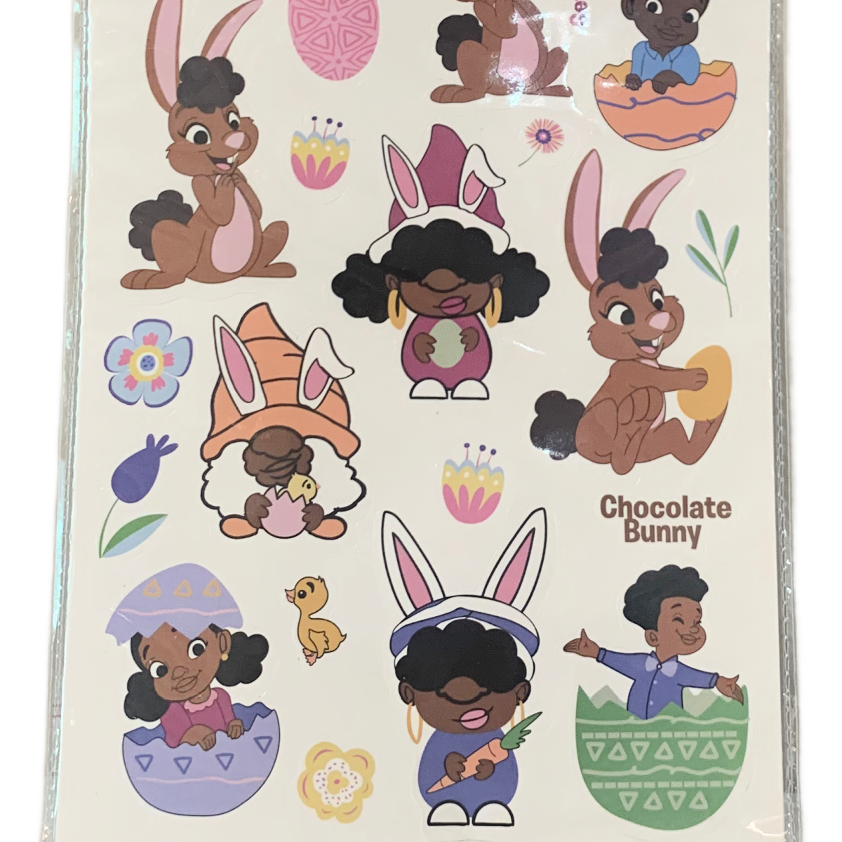 Black Paper Party Easter Chocolate Bunny Kids 900 Stickers Bundle 6 Package Lot