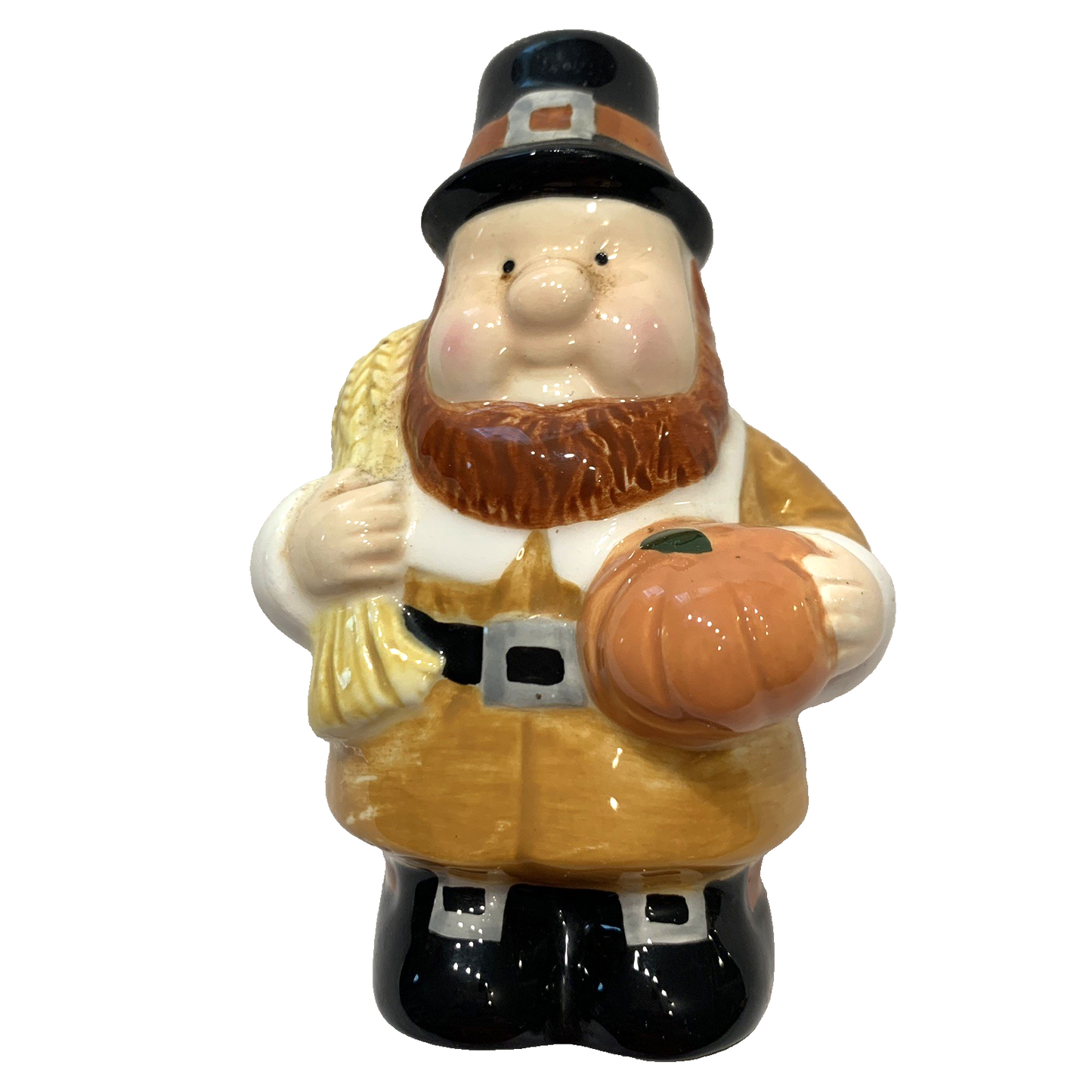 Hand-painted Ceramic Pilgrims Thanksgiving Salt & Pepper Shakers