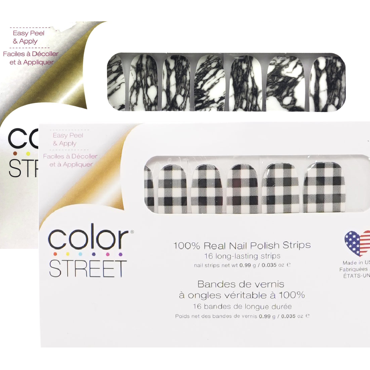 Color Street RETIRED Nail Polish Strips Mystic Marble & Plaid About You NEW