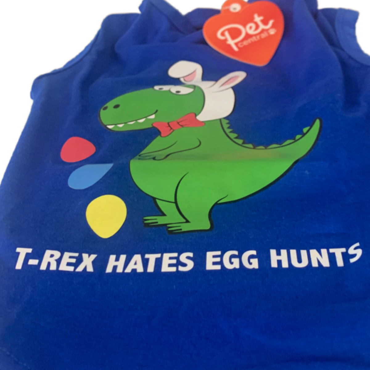 Pet Central Printed Dog Puppy Easter T-Shirts Lot of 2 Bunny Dino NEW