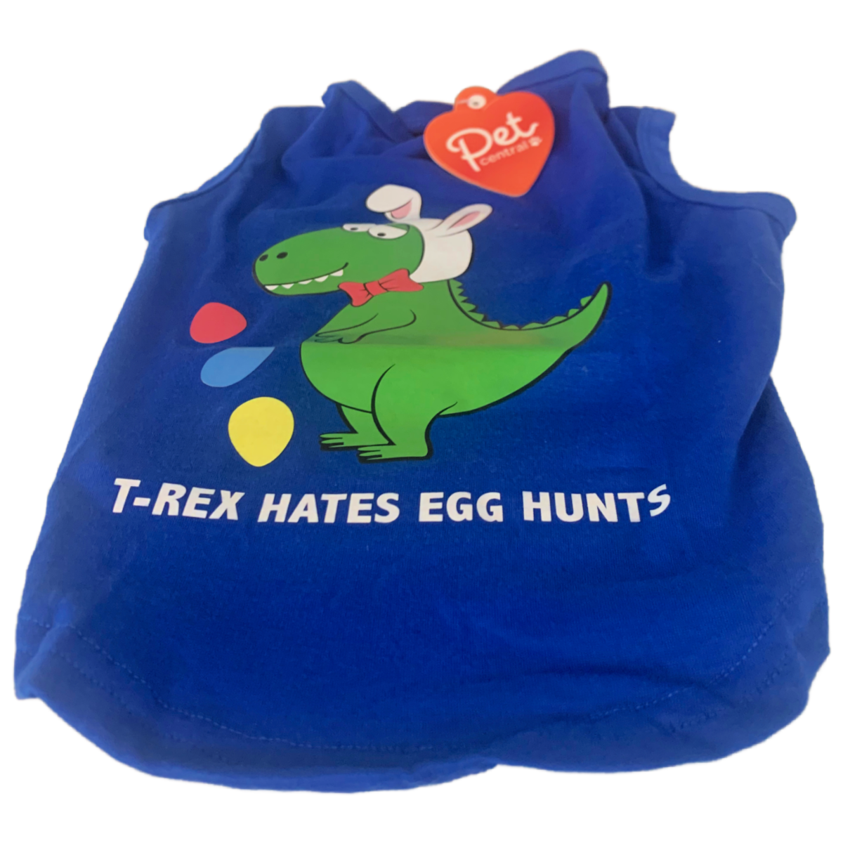 Pet Central Printed Dog Puppy Easter T-Shirts Lot of 2 Bunny Dino NEW