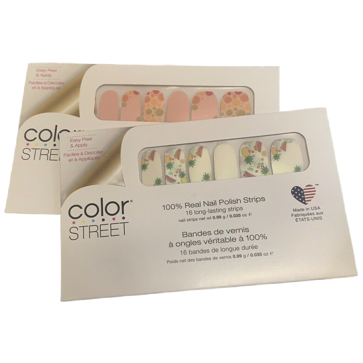 Color Street RETIRED Nail Polish Strips Tutti Frutti & Main Squeeze Shimmer NEW