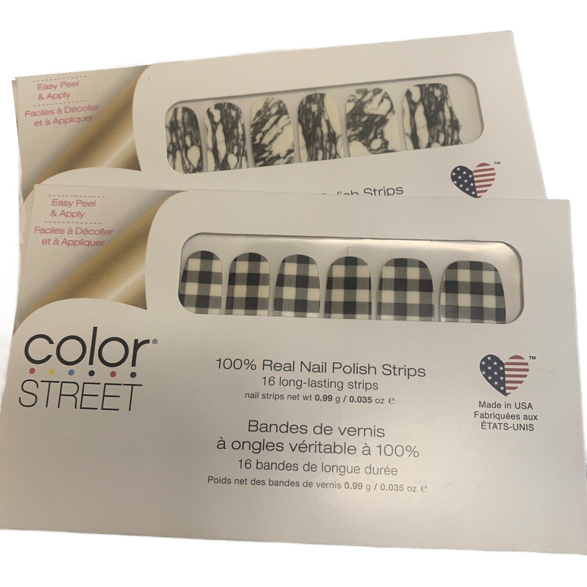 Color Street RETIRED Nail Polish Strips Mystic Marble & Plaid About You NEW