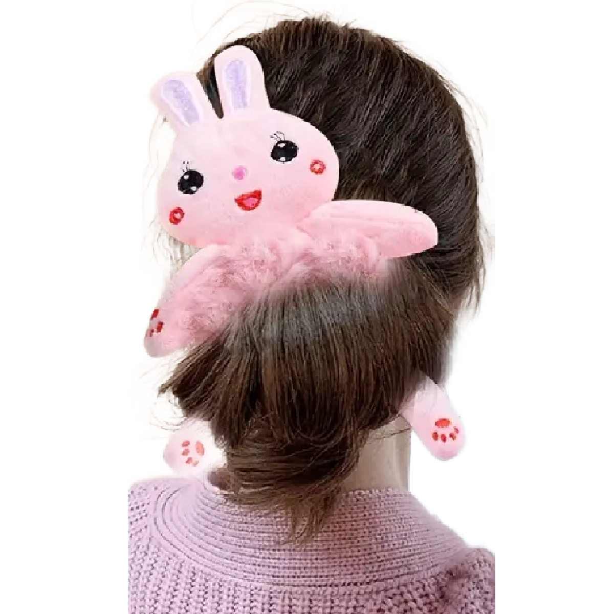 Cartoon Animal Plush Hair Scrunchies Faux Fur Ponytail Holder Girls Accessories