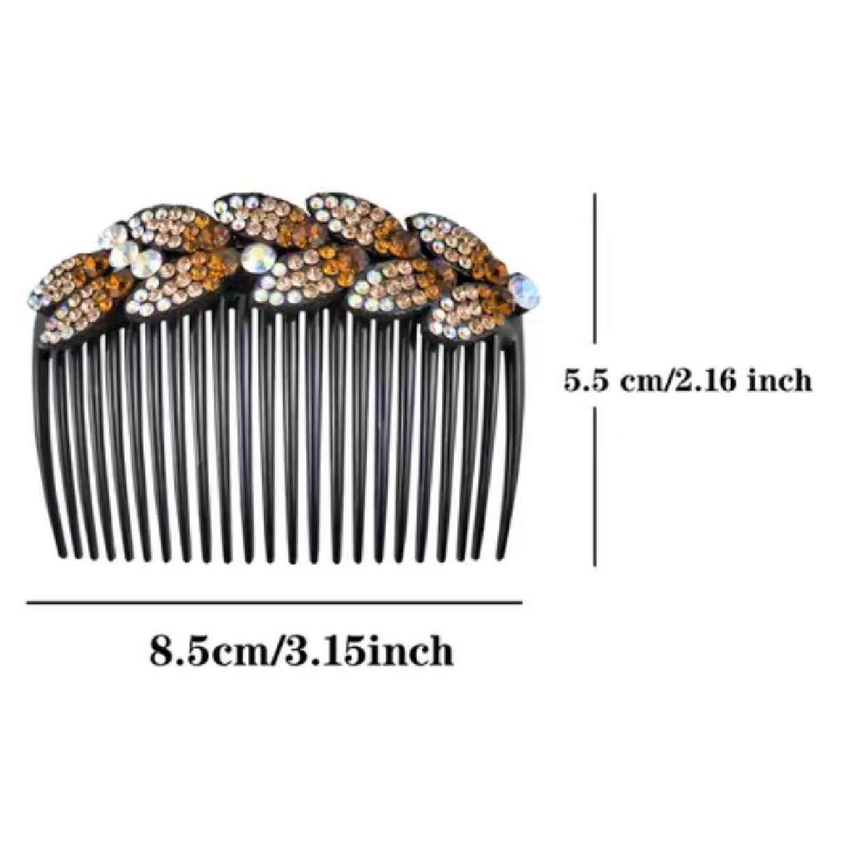 Rhinestone Flower Leaf Hair Side Comb Barrette Elegant Sparkling Accessories NEW