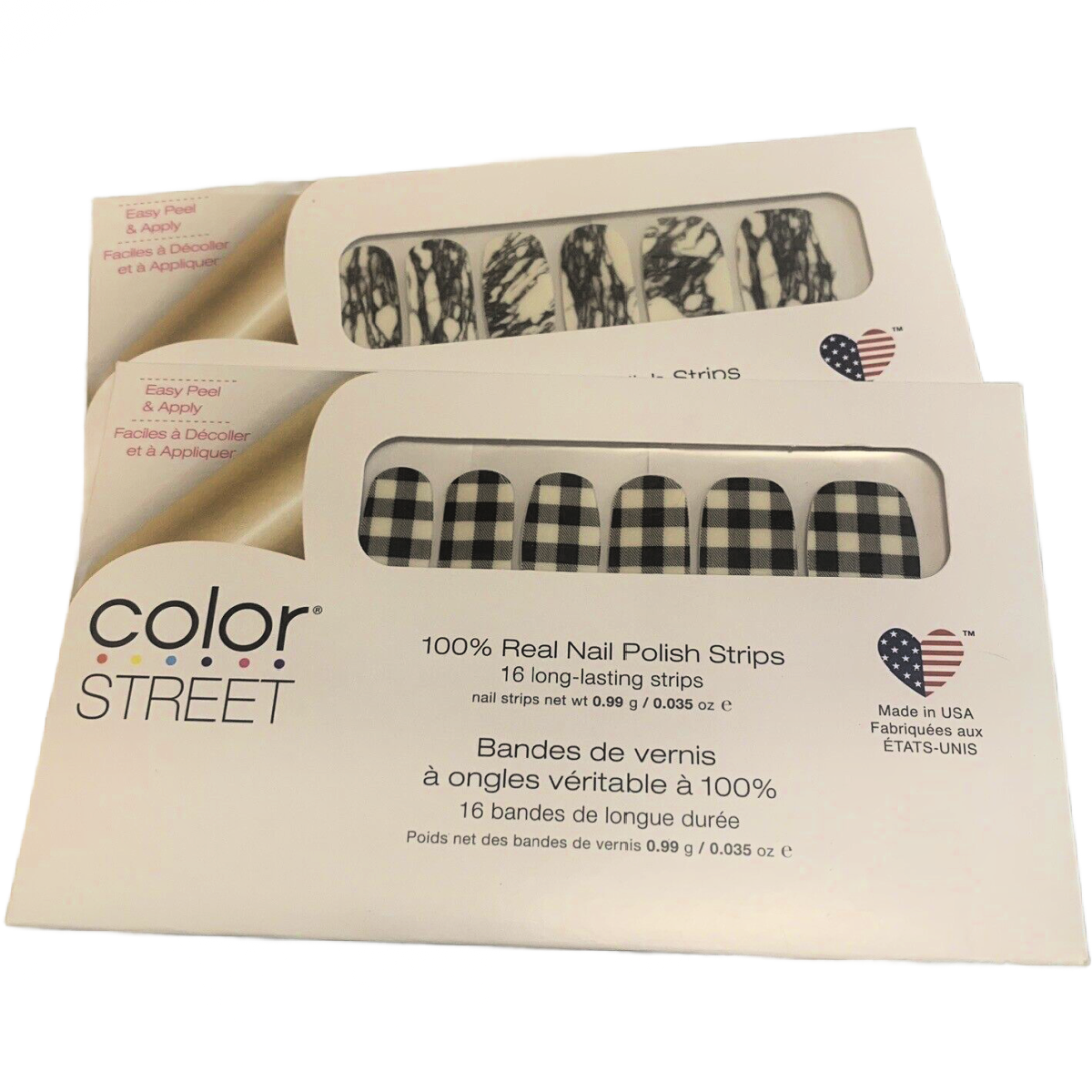 Color Street RETIRED Nail Polish Strips Mystic Marble & Plaid About You NEW