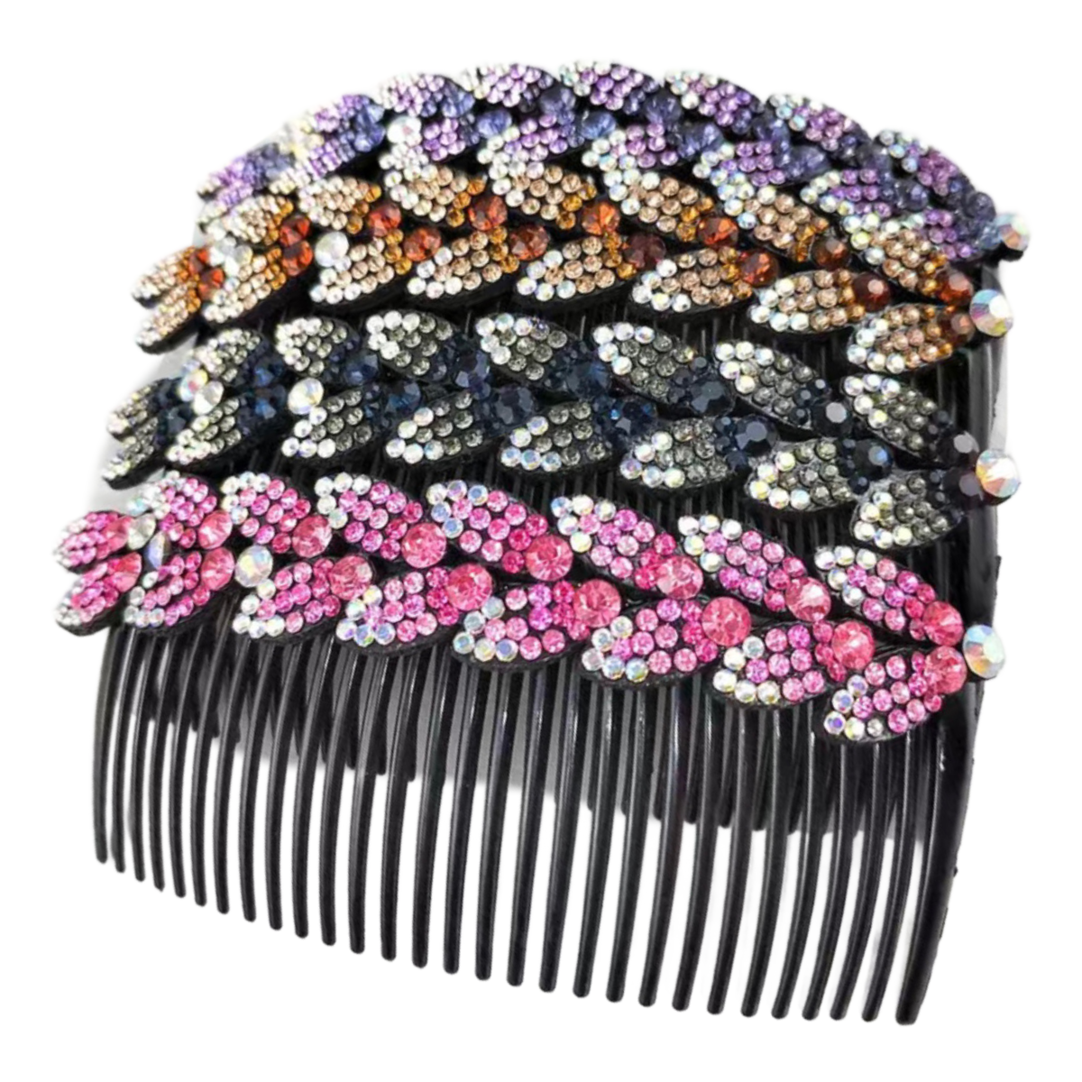 Rhinestone Flower Leaf Hair Side Comb Barrette Elegant Sparkling Accessories NEW