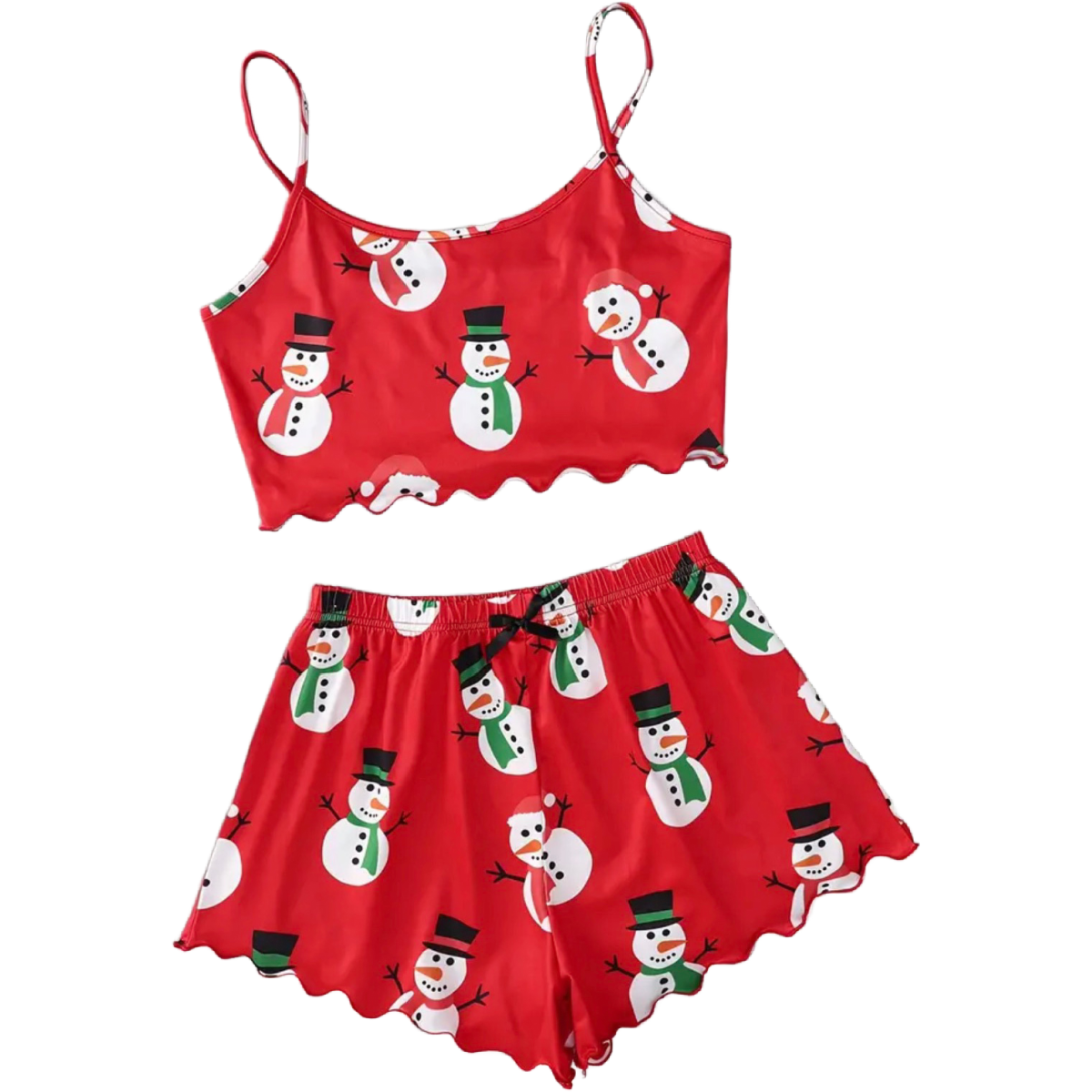 Christmas 2pc PJ Lingerie Set Women's Loungewear Pajamas Cami Top & Shorts New