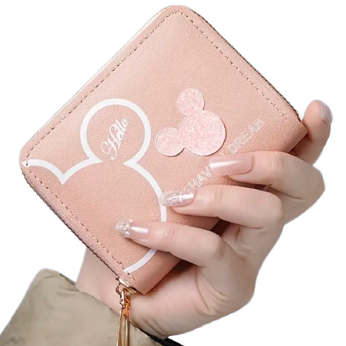 Disney 4" Faux Leather Wallet Zipper Coin Pocket Credit Card Slot New