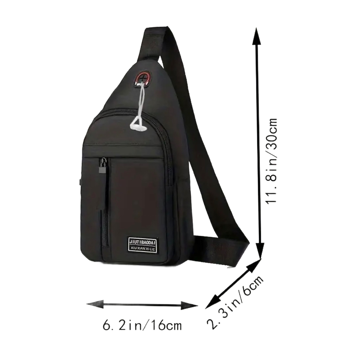 Mini Black Backpack Crossbody Chest Bag Nylon Sport Travel Casual Unisex New