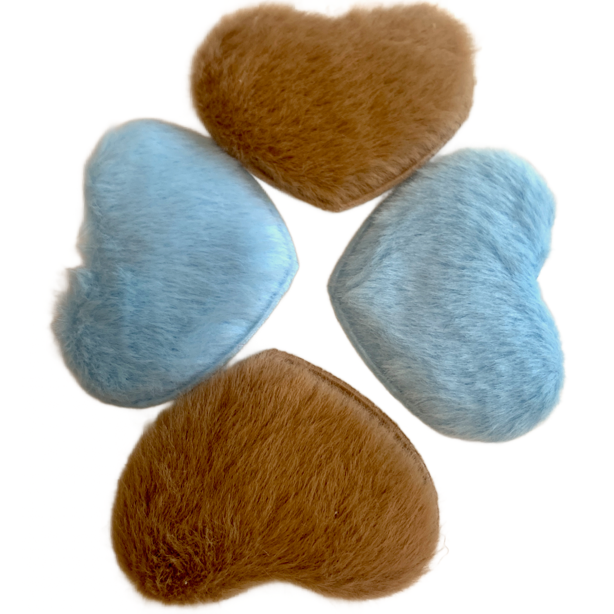 4pc Heart Soft Fuzzy Puffy Plush Snap Hair Clips 2" Barrettes Accessories New