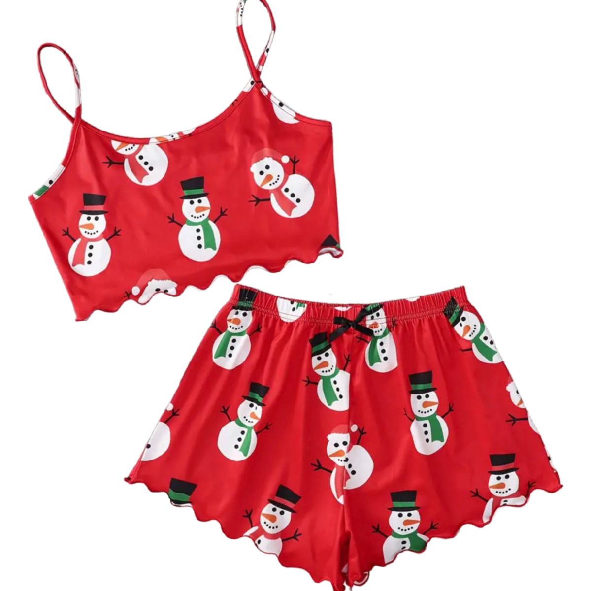 Christmas 2pc PJ Lingerie Set Women's Loungewear Pajamas Cami Top & Shorts New