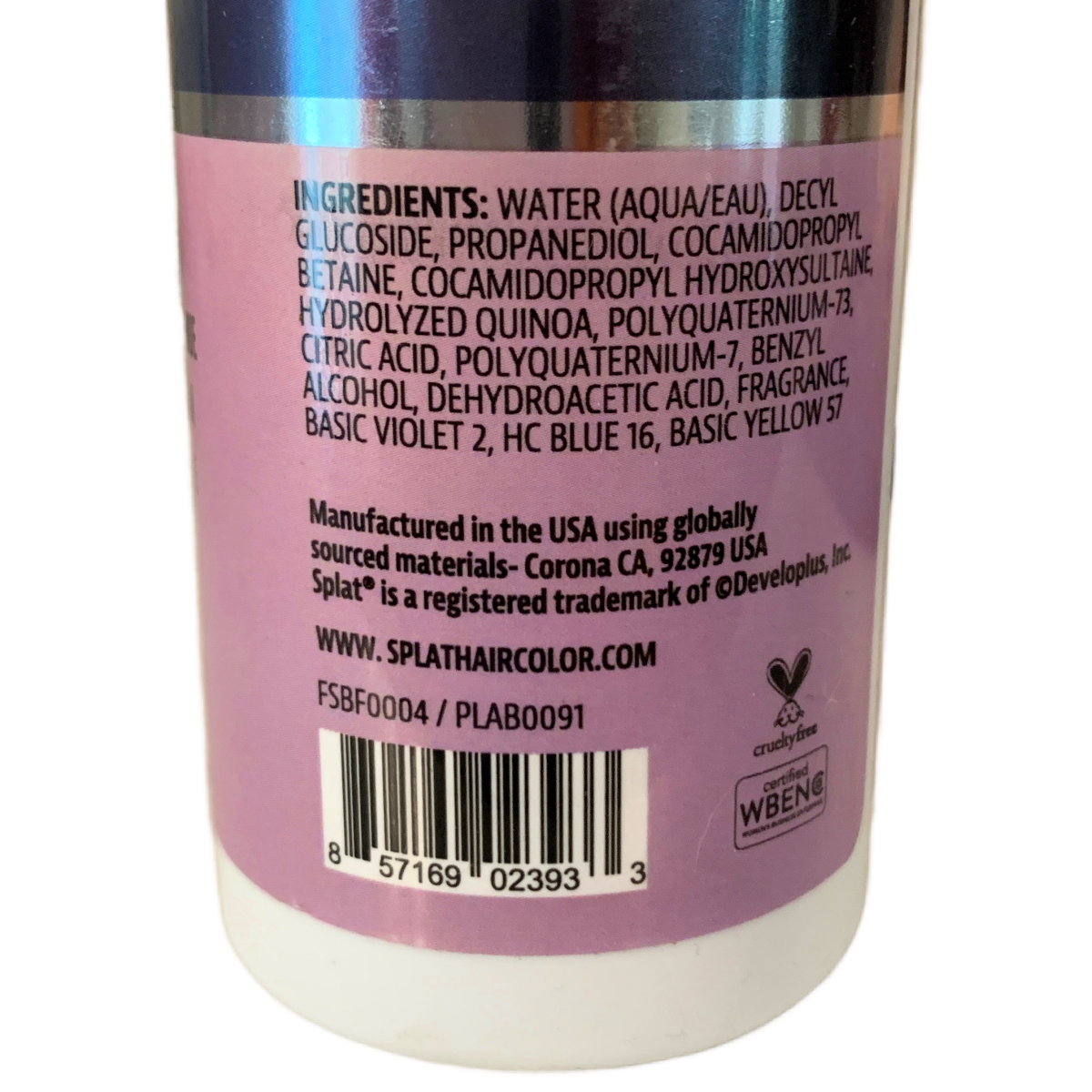 Splat Brilliant Conditioning Semi-Permanent Toning Foam In Titanium New