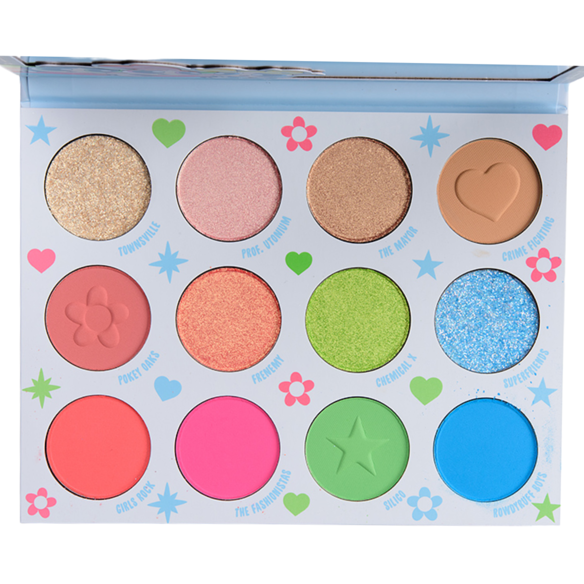 COLOURPOP Powerpuff Girls Eyeshadow Palette Metallic Glitter Matte 12 Shades NEW