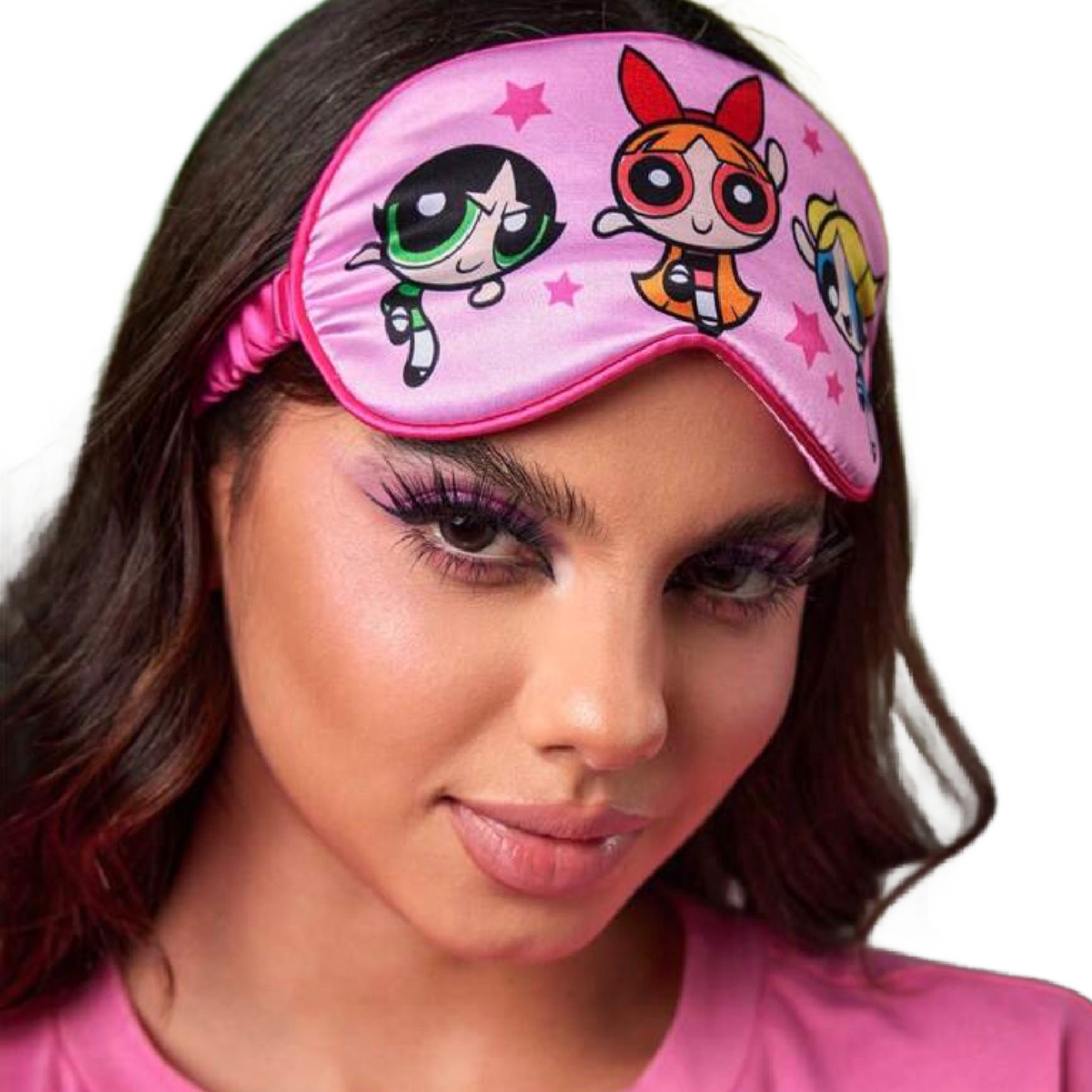 4pc Powerpuff Girls Satin Sleeping Eye Mask & Hair Scrunchies Comfy Bedtime New