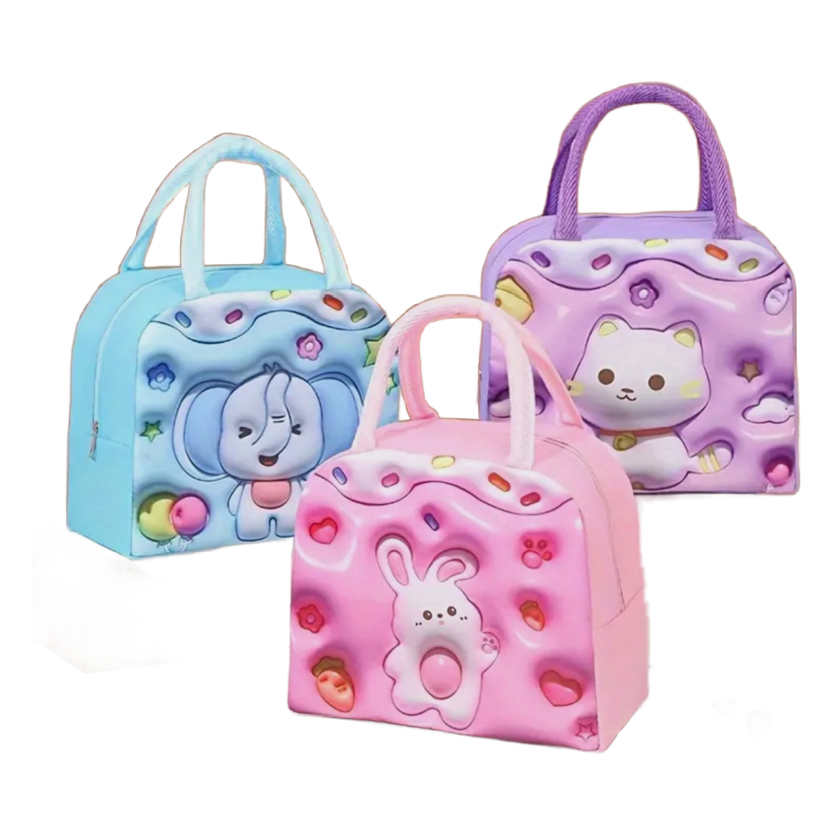 Insulated Lunch Bag 3D Animal Cartoon For School, Work, Travel, Picnic NEW