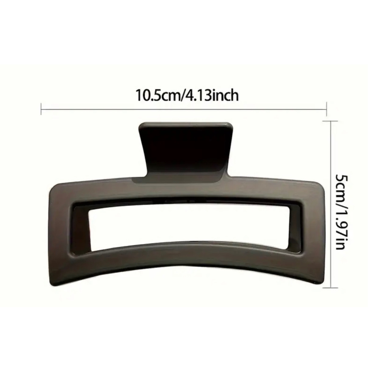 3 Pack 4.13" Rectangle Large Hair Claw Women Brown Black Cream Matte Nonslip Jaw