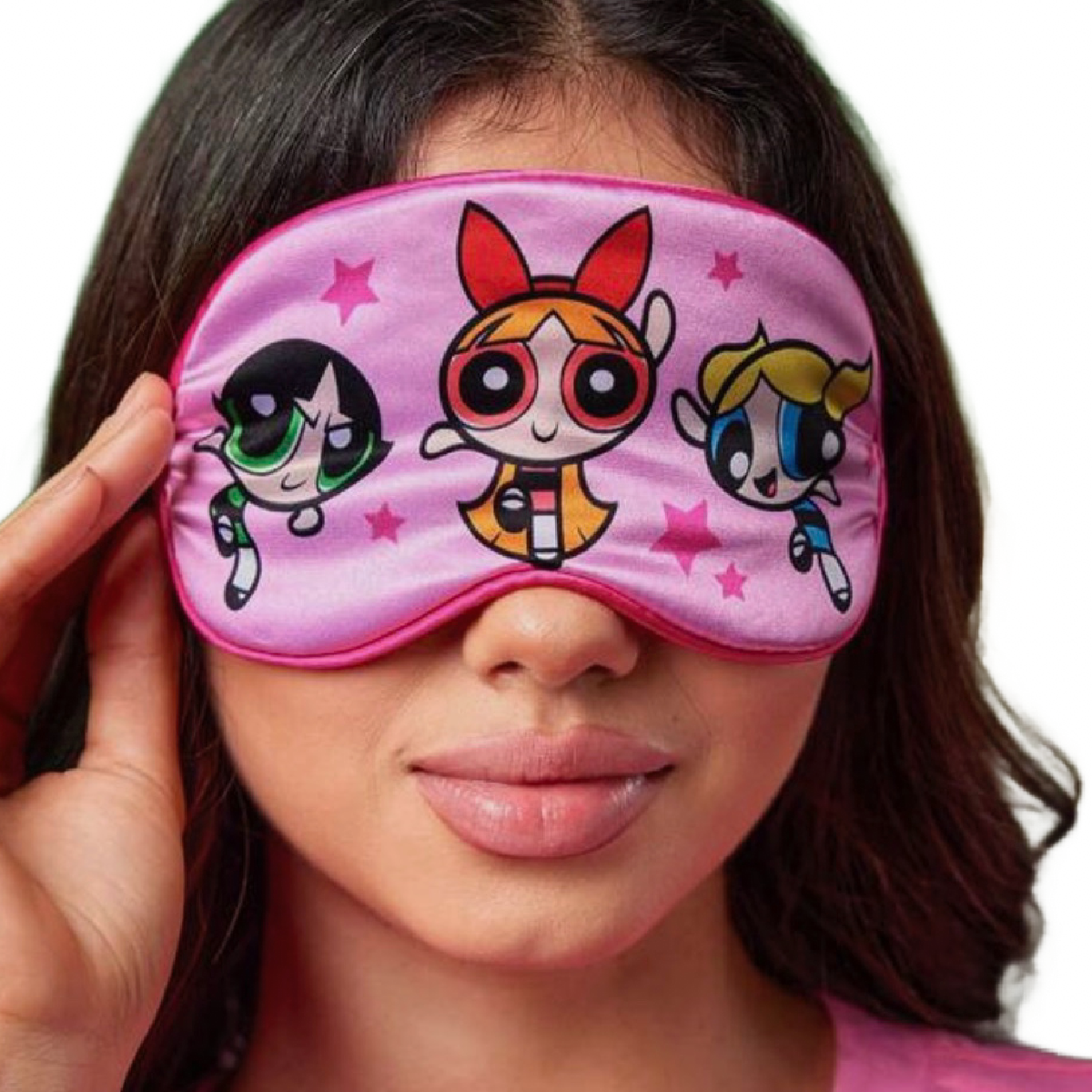 4pc Powerpuff Girls Satin Sleeping Eye Mask & Hair Scrunchies Comfy Bedtime New