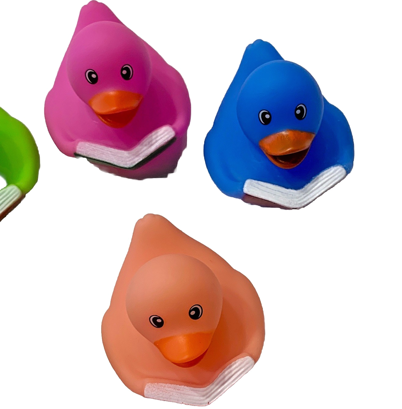 Lot of 8 Book Reading Rubber Duck Dash Ornament 2" Library Duckie Jeep Bath Toy