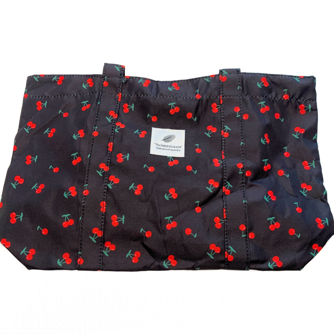 Cherry Tote Bag Magnetic Buckle Lightweight Foldable New