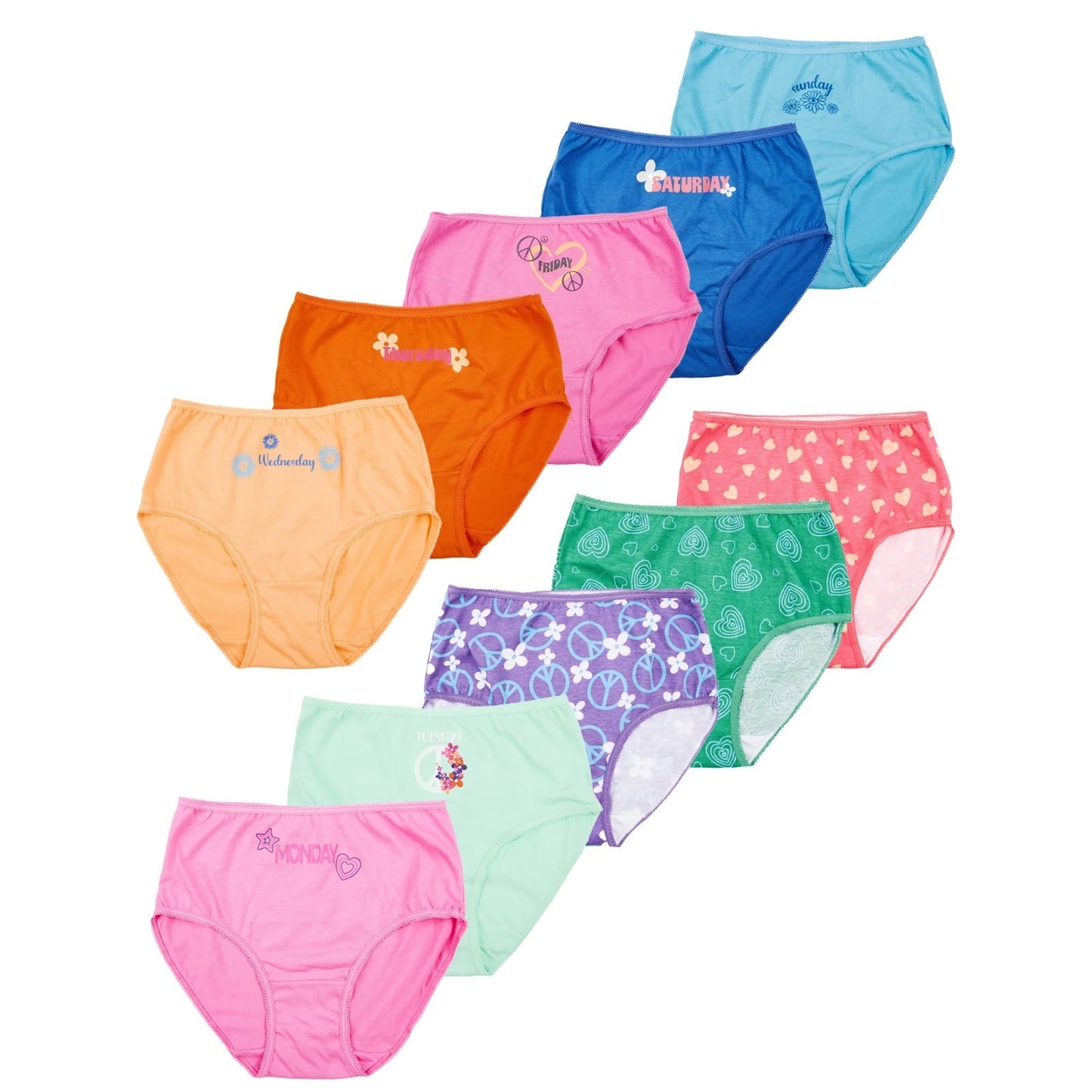 Girls Brief Panties Pack of 10 Pairs of Underwear NEW