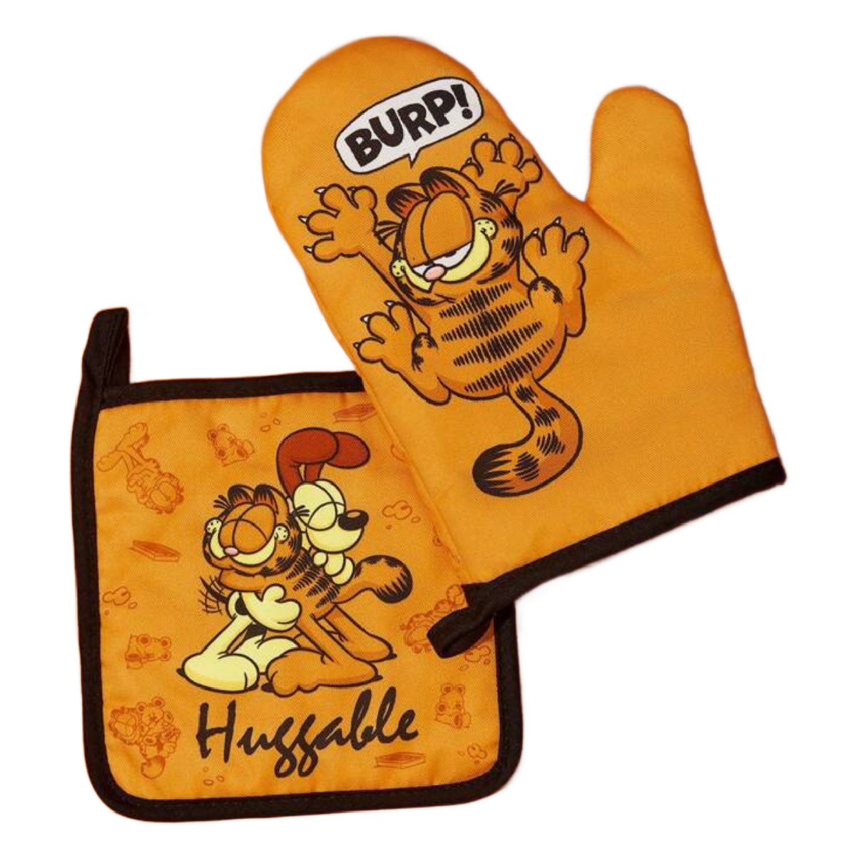 2pc GARFIELD Heat Insulation Glove And Oven Mitt Pad Quilted Cartoon Cat New Lot