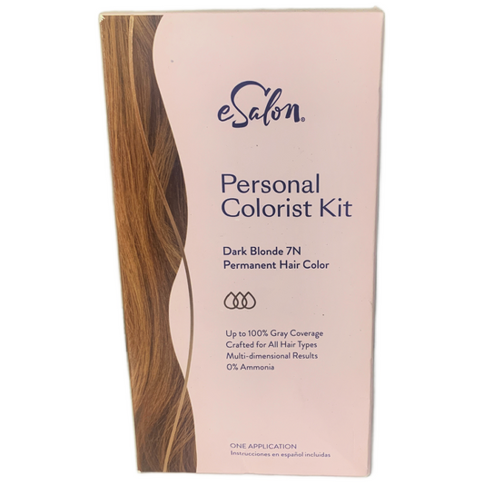 eSalon Permanent Hair Color Dye Complete Kit 7N Dark Blonde Gray Coverage New