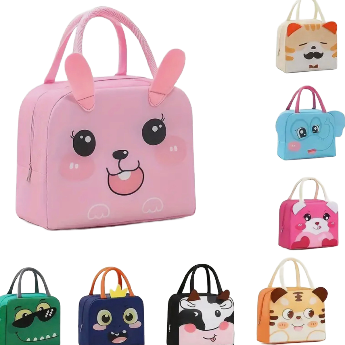 Insulated Lunch Box Bag Cartoon Animal For Kids School, Work, Travel, Picnic NEW