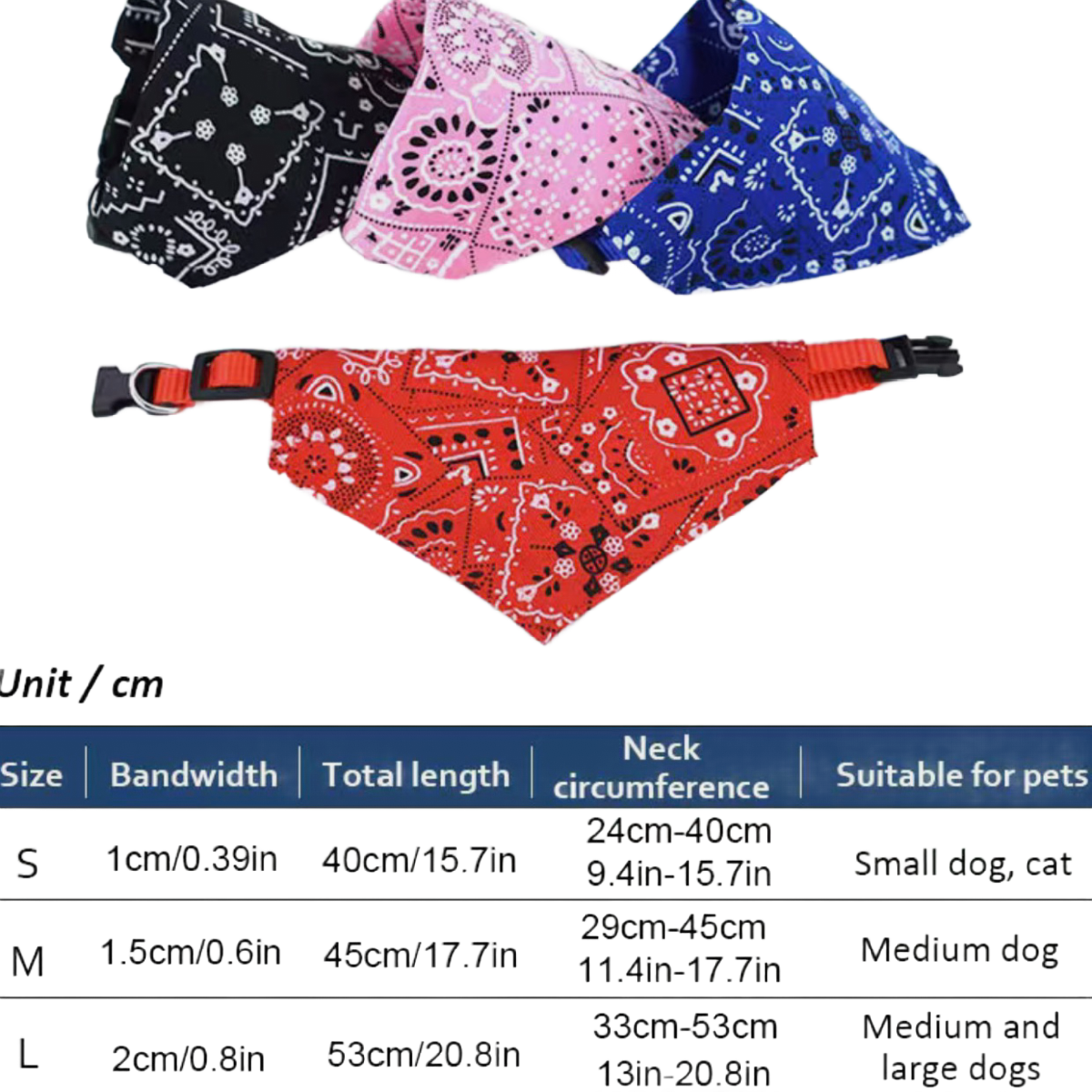 Triangle Bandana Adjustable Collar Neck Scarf Breakaway Kitty Cat Puppy Dog Pet