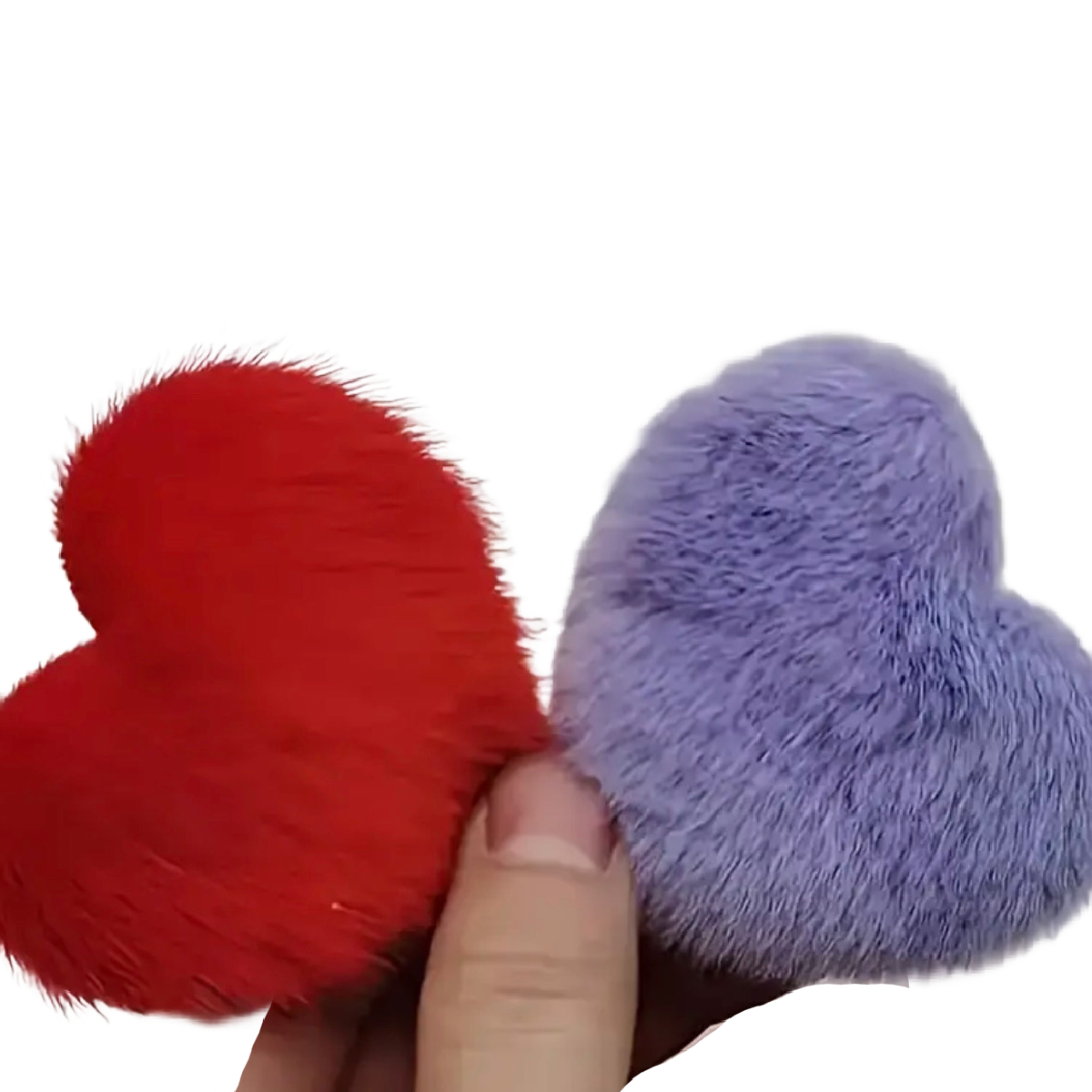 4pc Heart Soft Fuzzy Puffy Plush Snap Hair Clips 2" Barrettes Accessories New