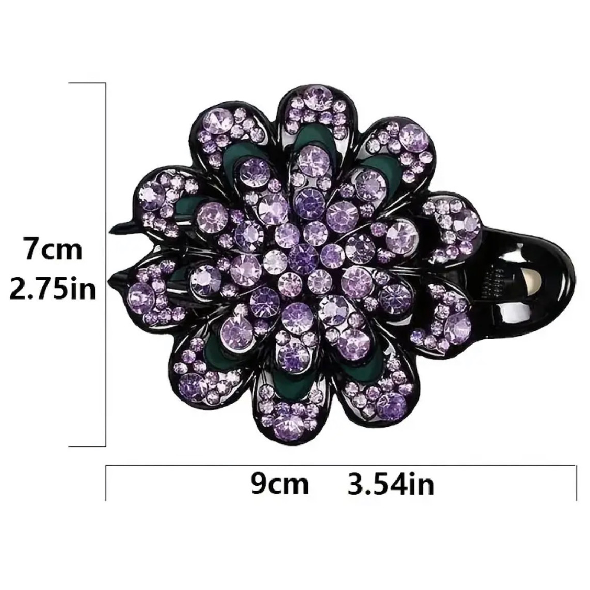 Elegant Boho-Chic Flower Duck Bill Hair Clip with Sparkling Rhinestones New