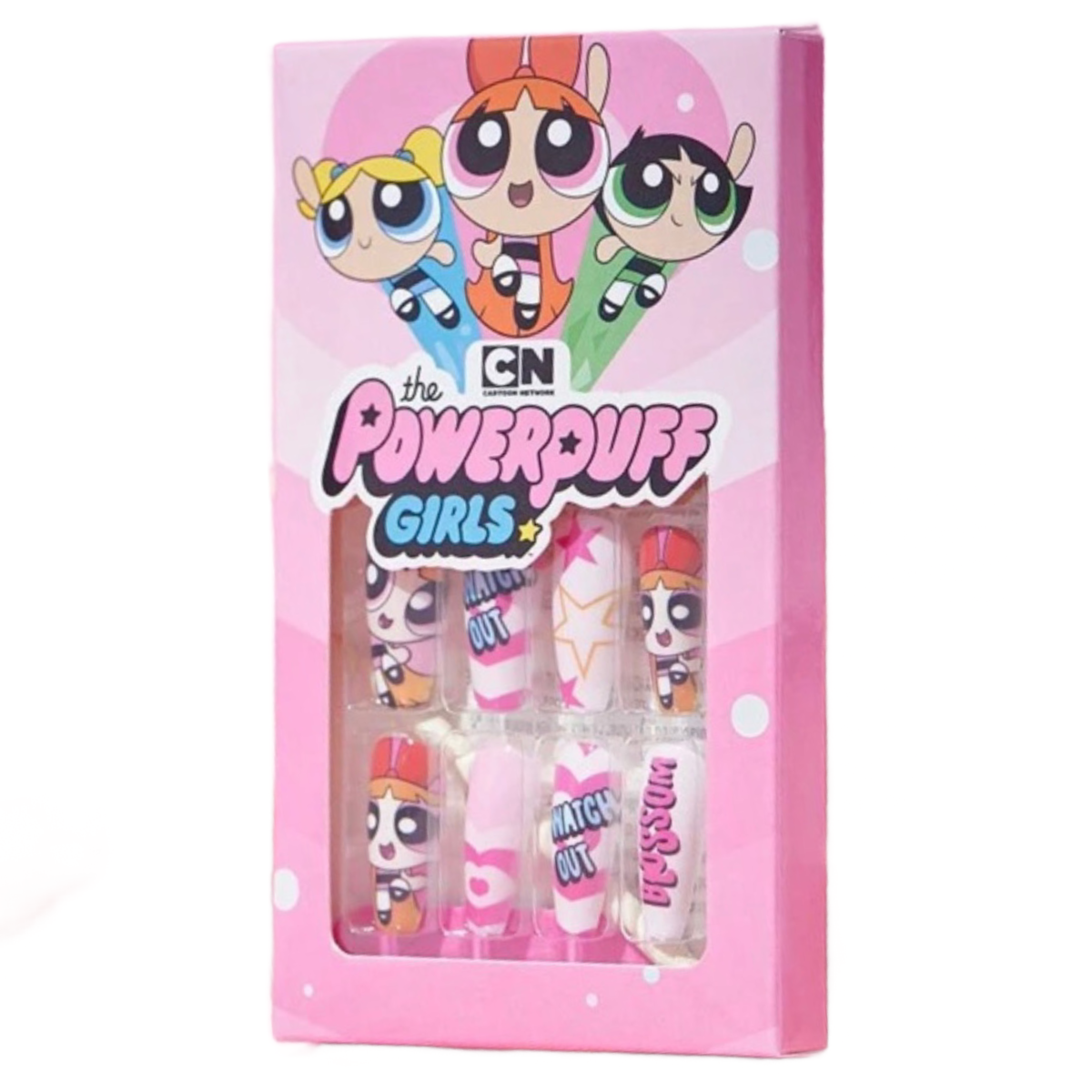 Powerpuff Girls Reusable Press-On Nails & Nail Stickers 2 New Lot Cartoon Sets