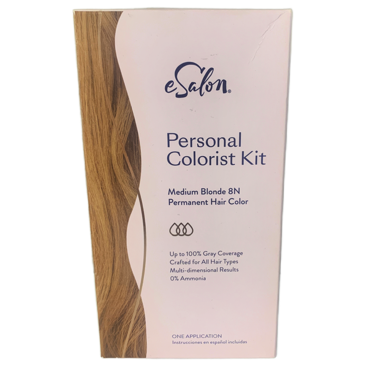 eSalon Permanent Hair Color Dye Complete Kit 8N Medium Blonde Gray Coverage New