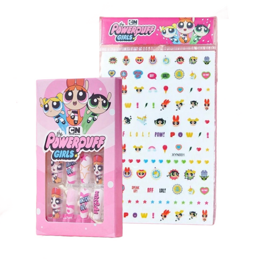 Powerpuff Girls Reusable Press-On Nails & Nail Stickers 2 New Lot Cartoon Sets