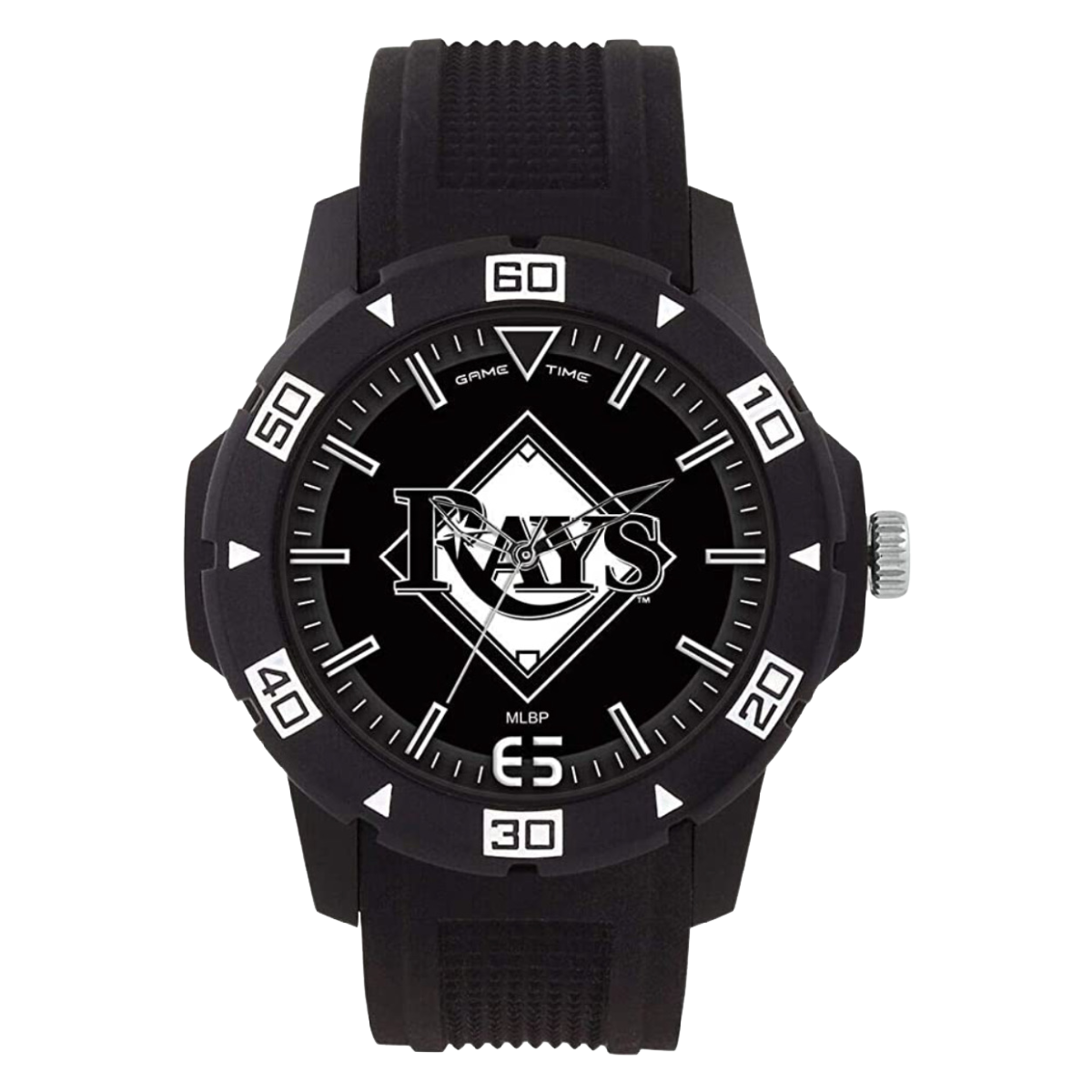 MLB Game Time Fan Automatic Watch Tampa Bay Rays Baseball Team Black White NEW