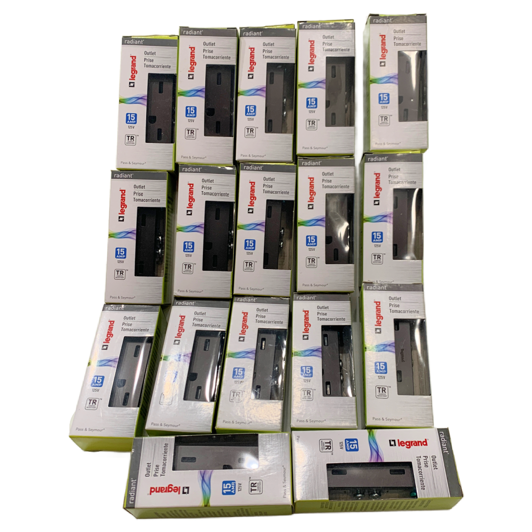 Legrand Radiant DARK BRONZE 15 Amp Tamper Resistant Outlet Lot of 17 NEW