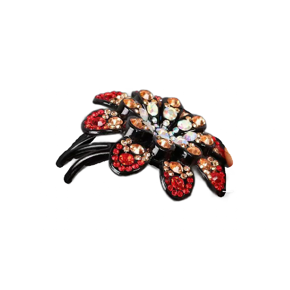 Elegant Boho-Chic Flower Duck Bill Hair Clip with Sparkling Rhinestones New