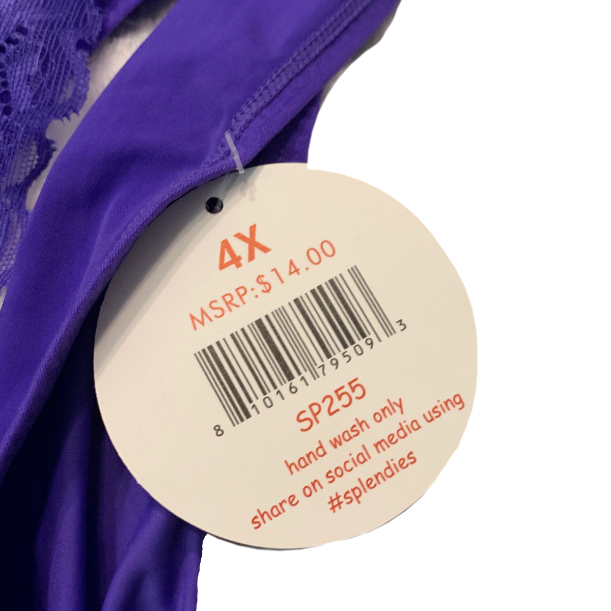 Splendies Bikini Panties Size 4x Lot of 2 New Pairs of Purple Lingerie Underwear