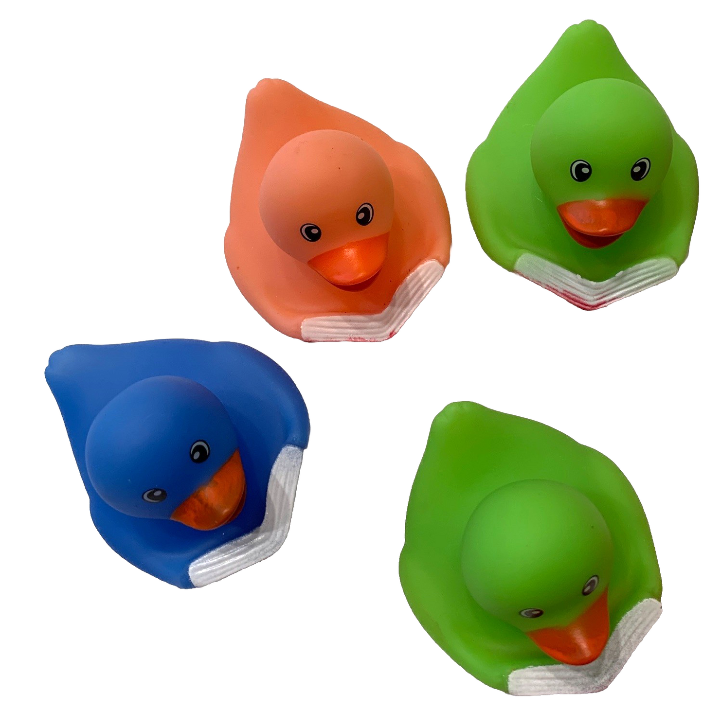 Lot of 8 Book Reading Rubber Duck Dash Ornament 2" Library Duckie Jeep Bath Toy