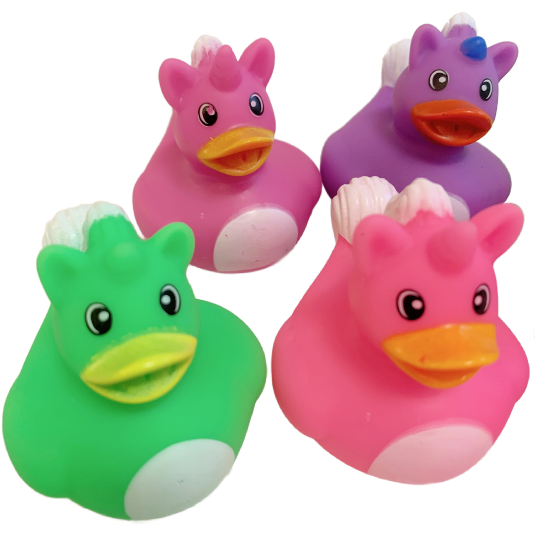 Lot of 8 UNICORN Rubber Duck Dash Ornament 2" Horse Duckie Jeep Toy