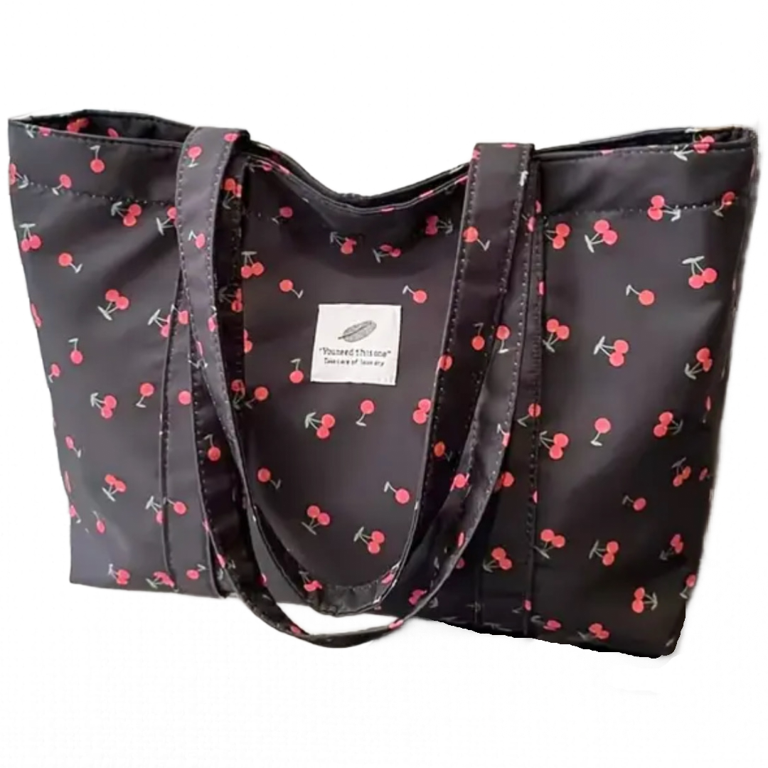 Cherry Tote Bag Magnetic Buckle Lightweight Foldable New